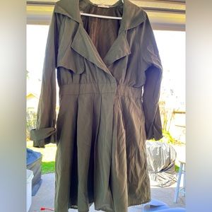 Hem & Thread szL olive green jacket dress